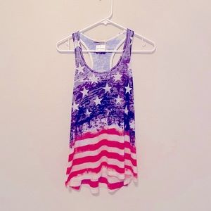 Enti Clothing Lightweight Stars & Stripes Racerback Tank Top.  Sz. Small. NWT